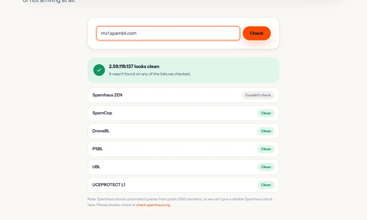 Spambil blacklist sorgulama aracı